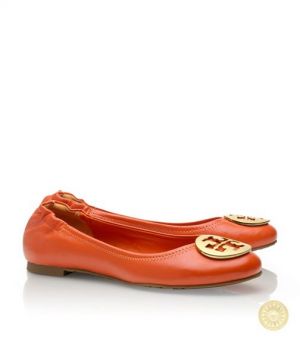 Tory Burch shoes - reva BALLET FLAT orange gold.jpg